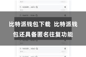 比特派钱包下载 比特派钱包还具备匿名往复功能